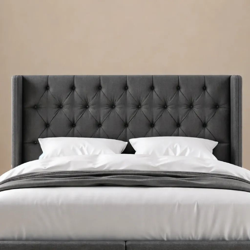 SUMBOK A01 Headboard (dark gray, 170, With Wings - مع جانبين).webp