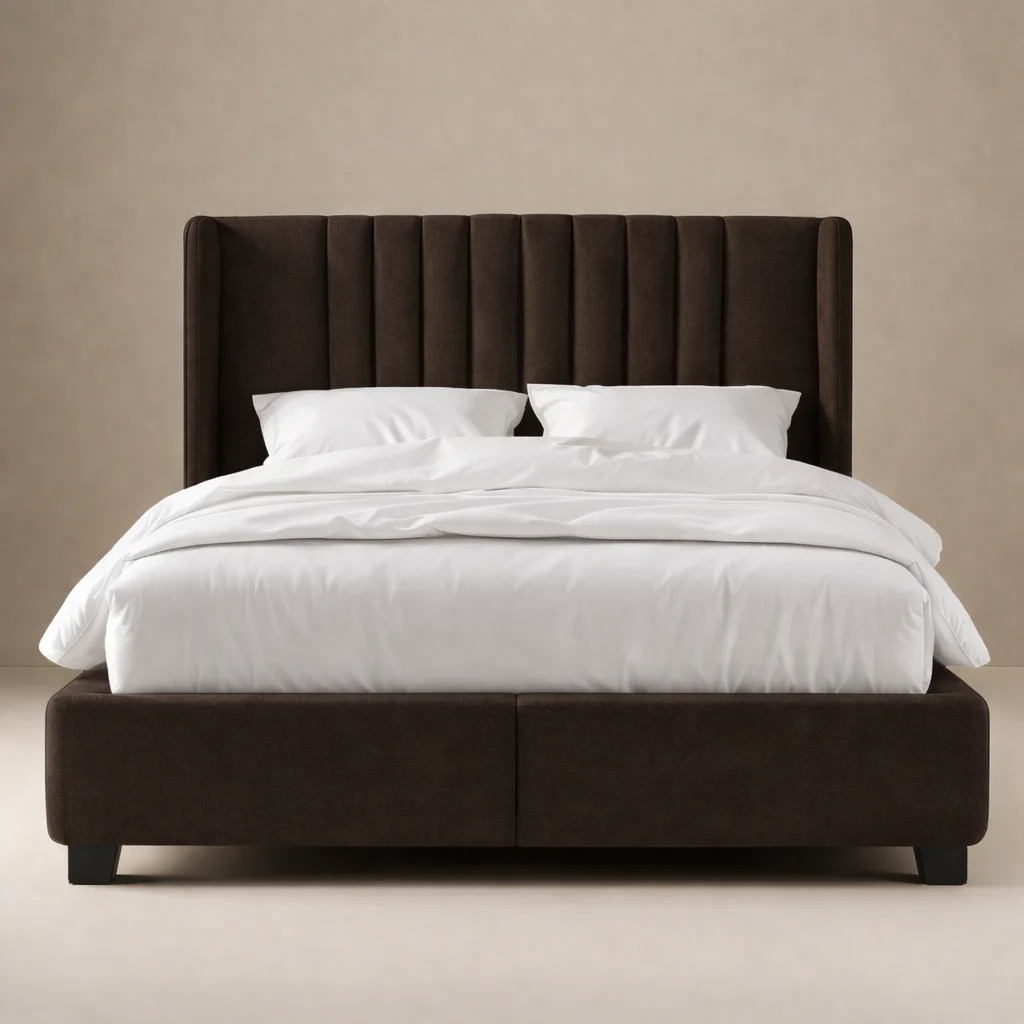 SUMBOK A07 Bed (Brown, 170X190, With Wings - مع جانبين).png