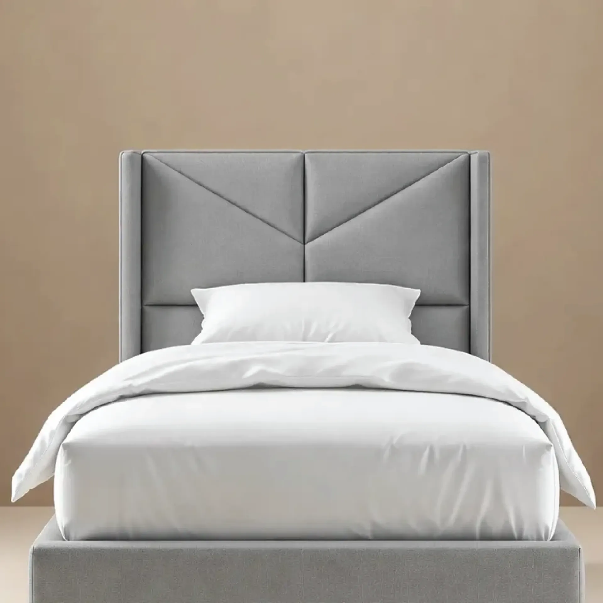 [SUMBOK-A02-Headboard136] SUMBOK A02 Headboard (Light gray, 90, With Wings - مع جانبين)