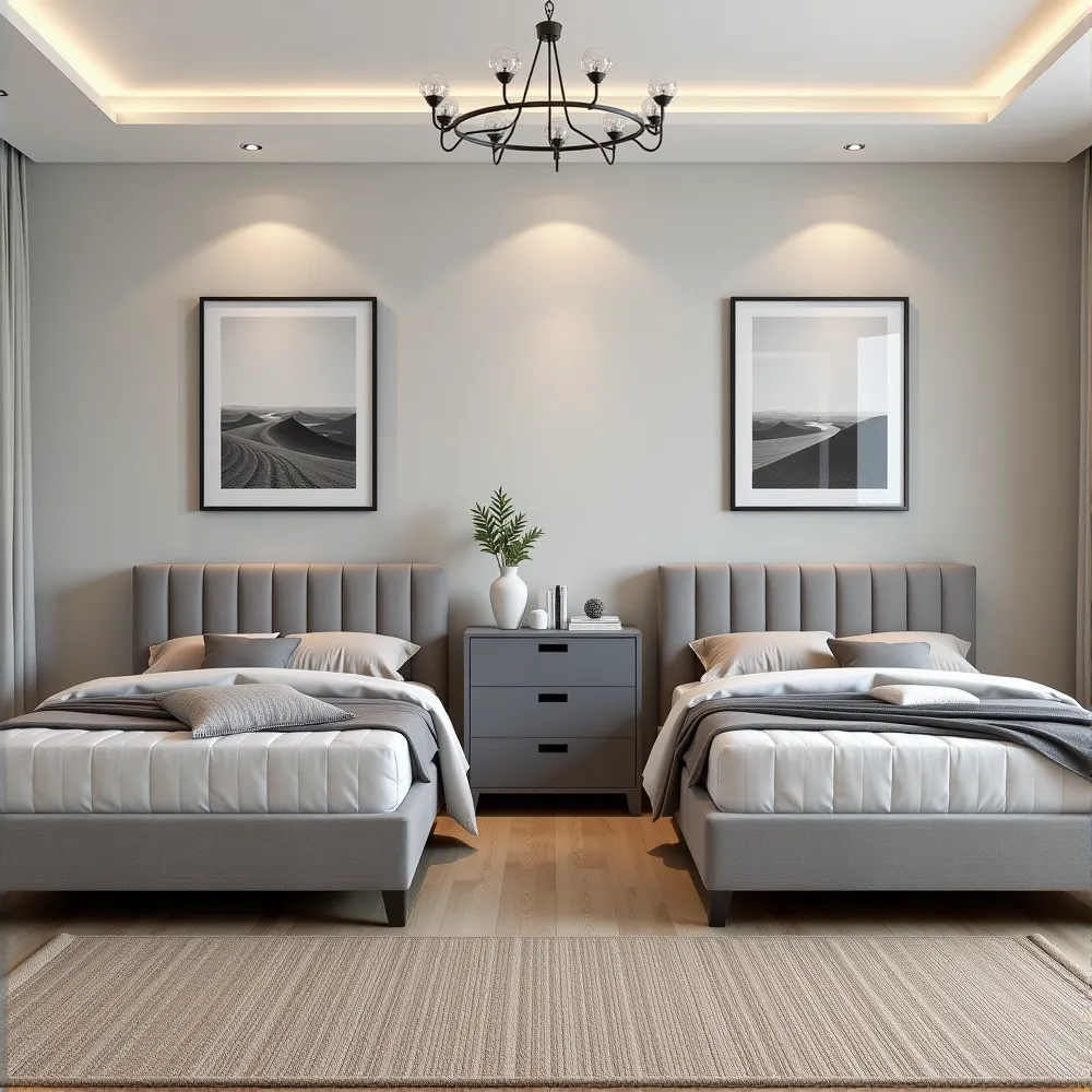 [SUMBOK-B02-Twin836] SUMBOK B02 Twin Bedroom Set (Light gray, 90X190)